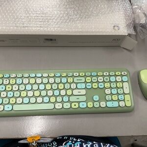 Colorful Wireless Keyboard and Mouse Set